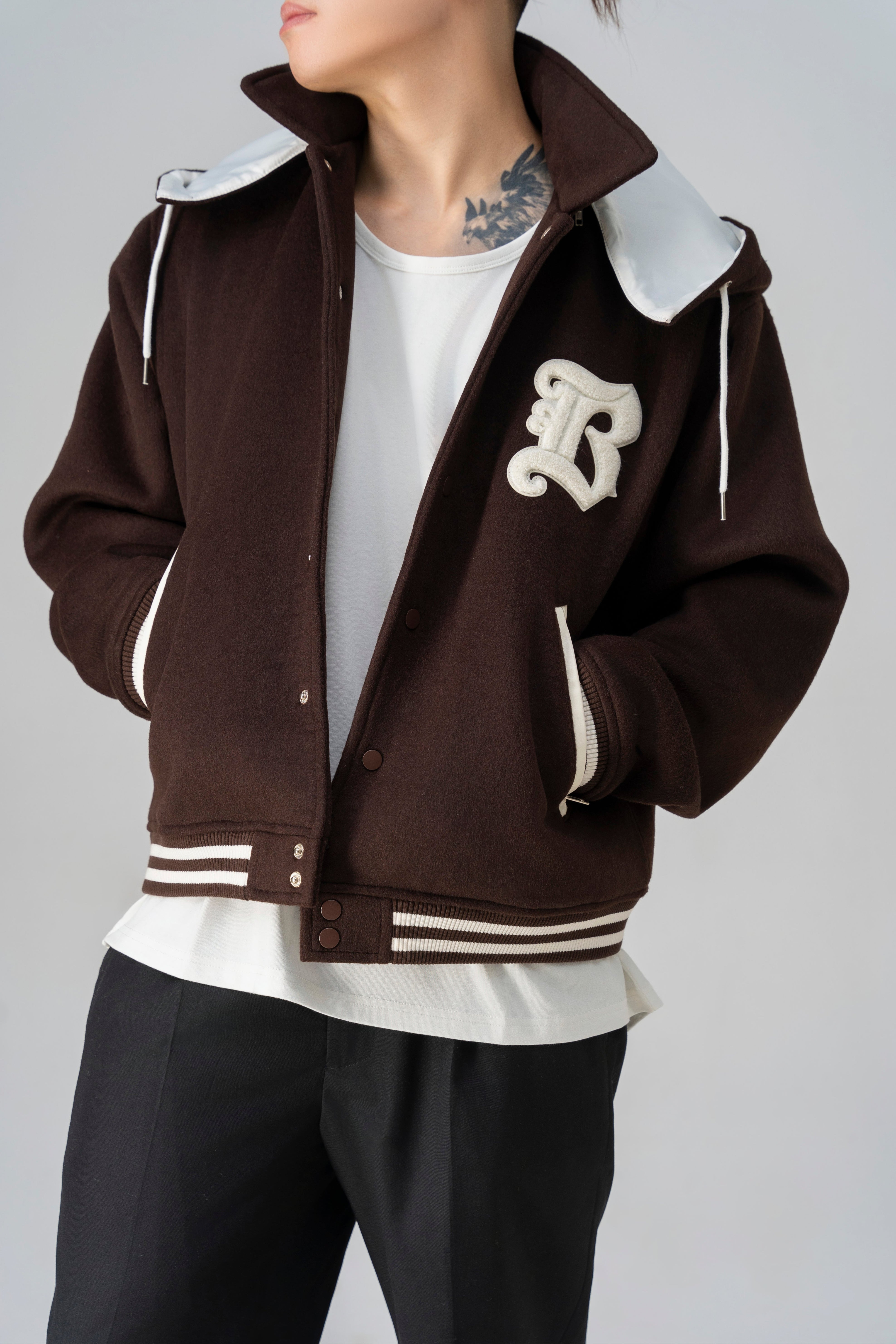 Mocha Letterman Jacket