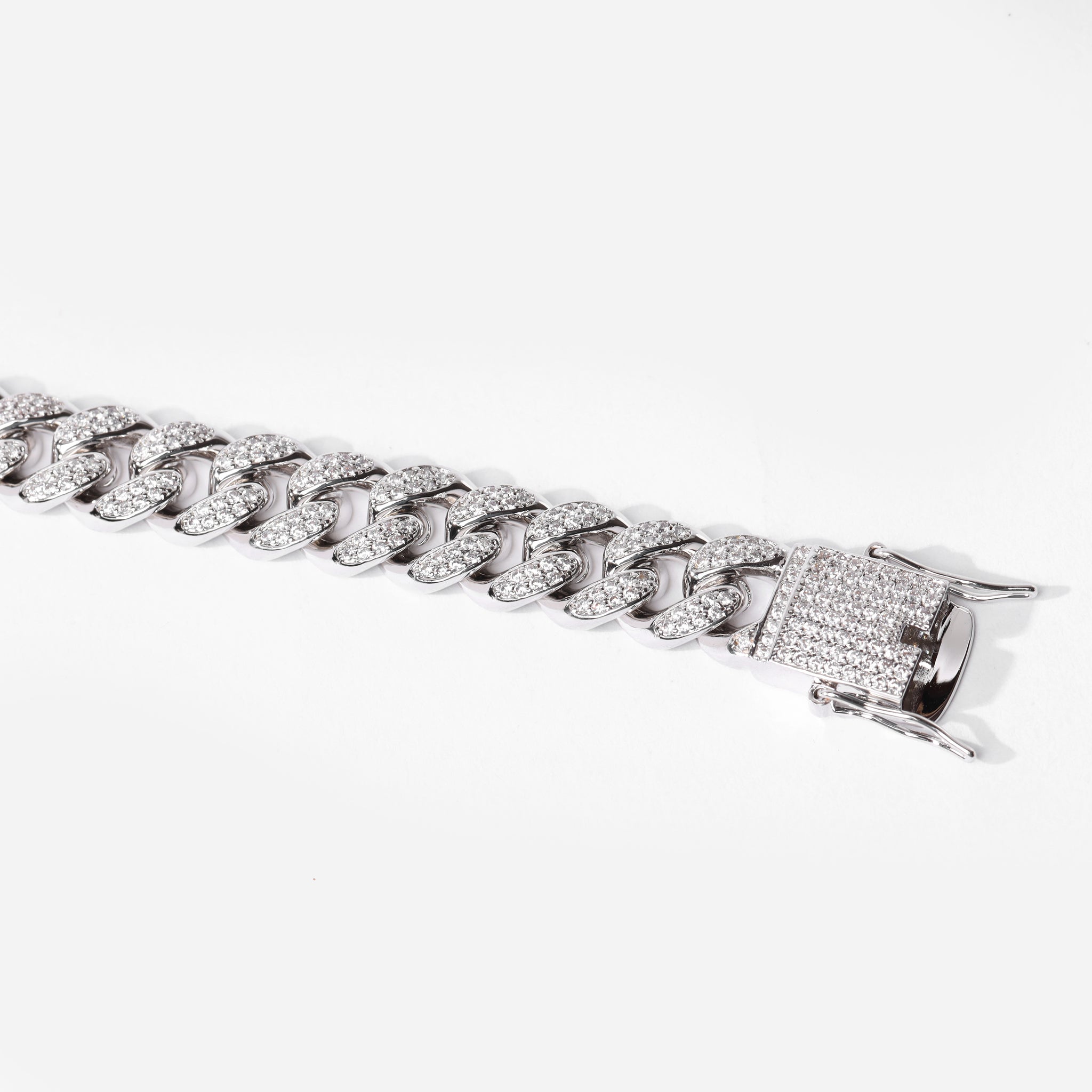 12mm Cuban Bracelet (V2.0) - White Gold