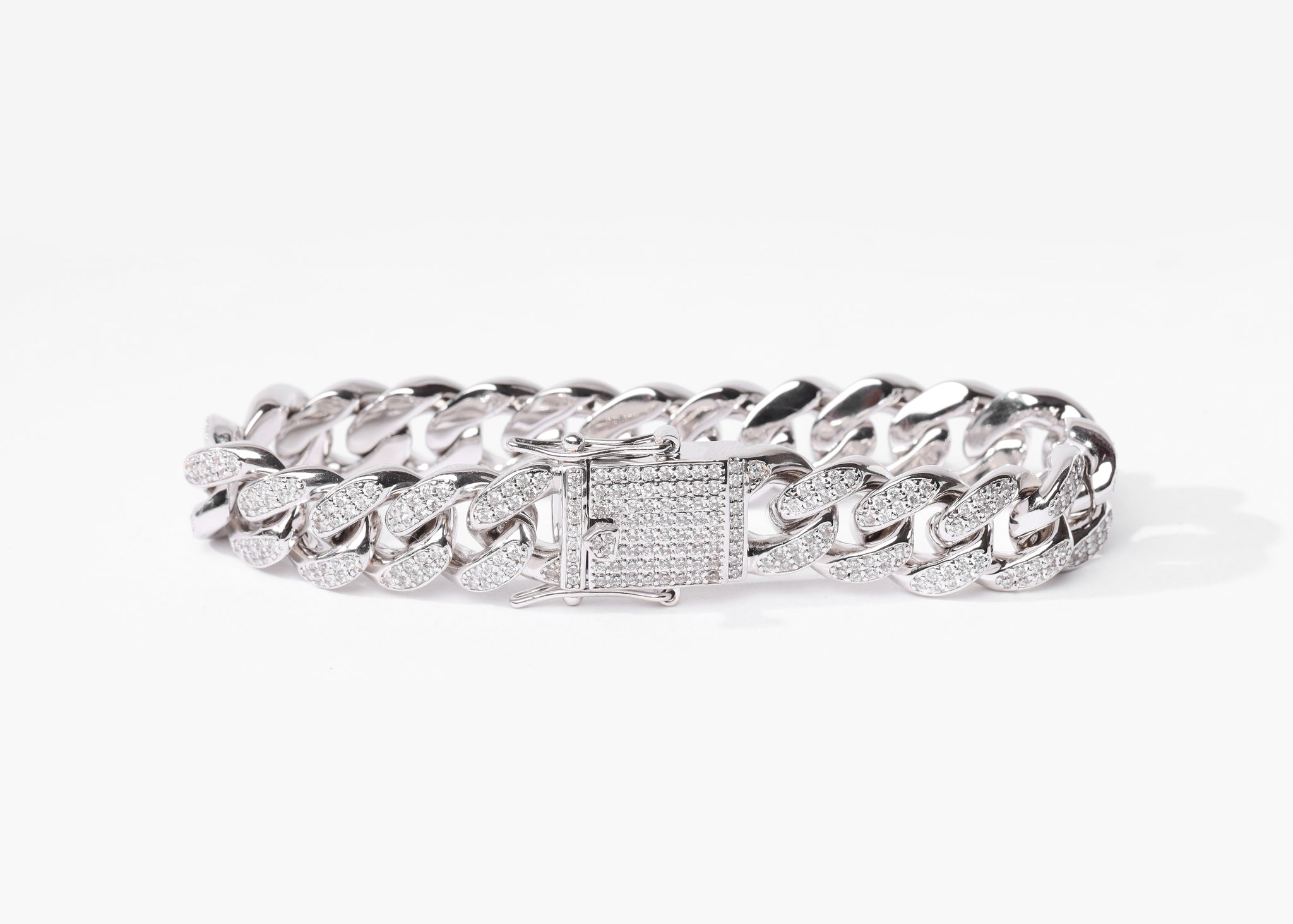 19mm Cuban Bracelet (V2.0) - White Gold