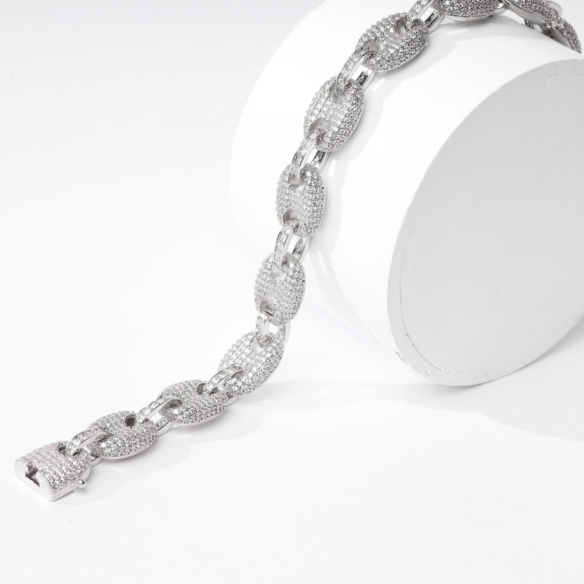 12mm Gucci Link Chain (V2.0) - White Gold