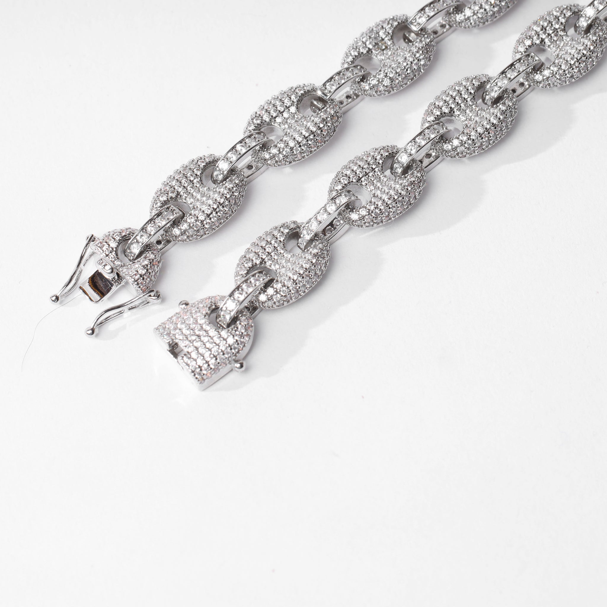 12mm Gucci Link Chain (V2.0) - White Gold
