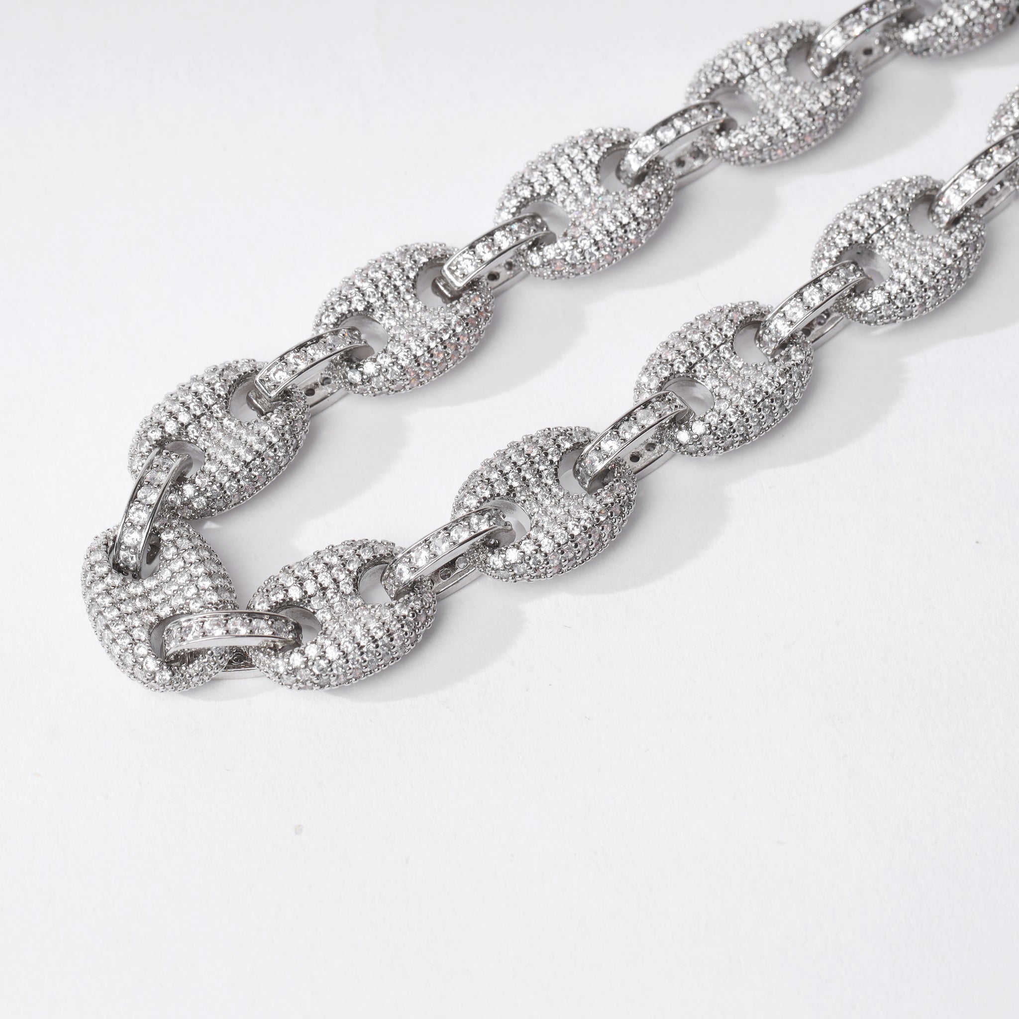 12mm Gucci Link Chain (V2.0) - White Gold