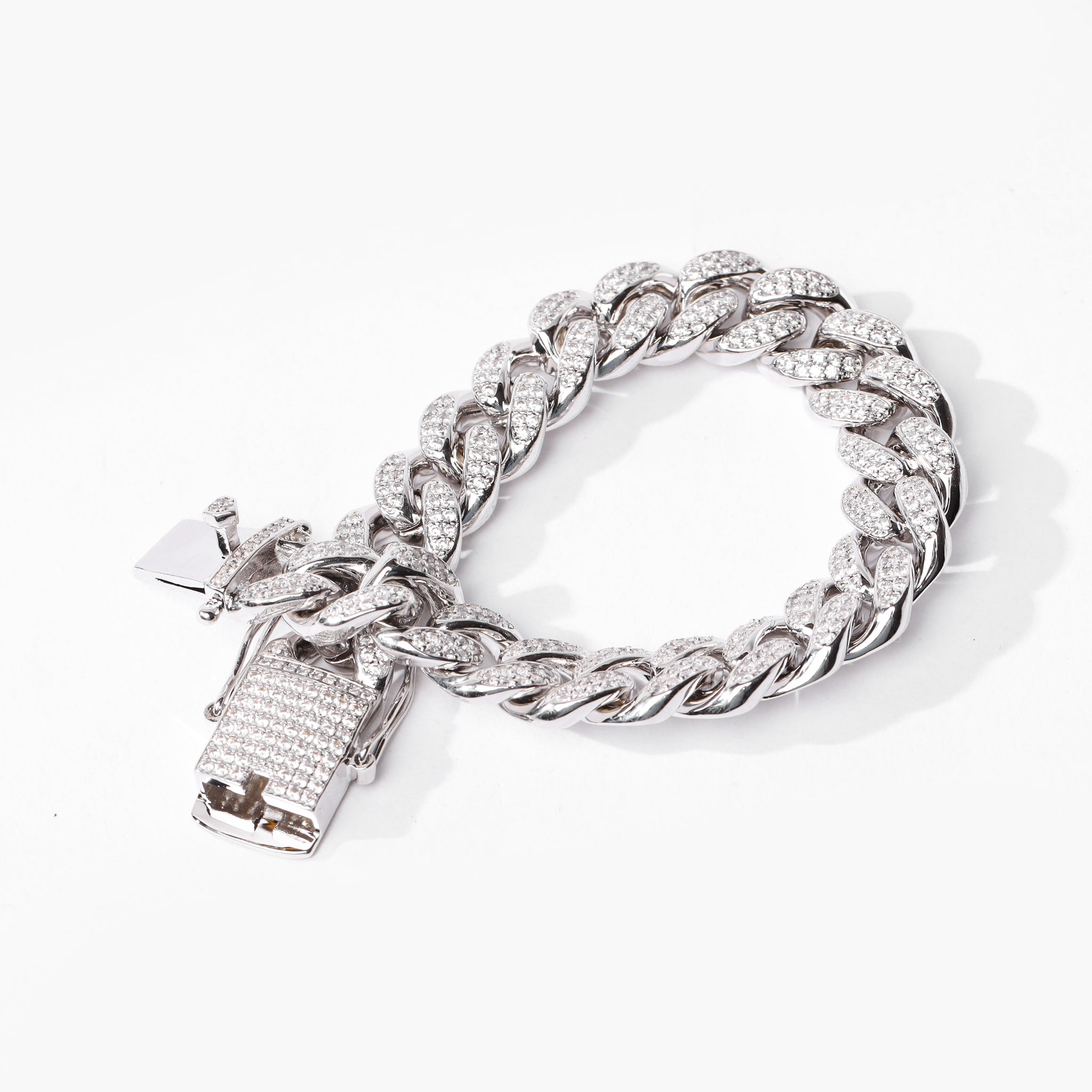 12mm Cuban Bracelet (V2.0) - White Gold