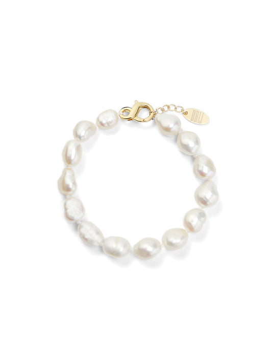 Product 0006 - White Baroque Freshwater Pearl Bracelet (AAA Quality)