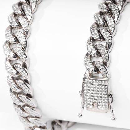 19mm Cuban Chain (V2.0) - White Gold