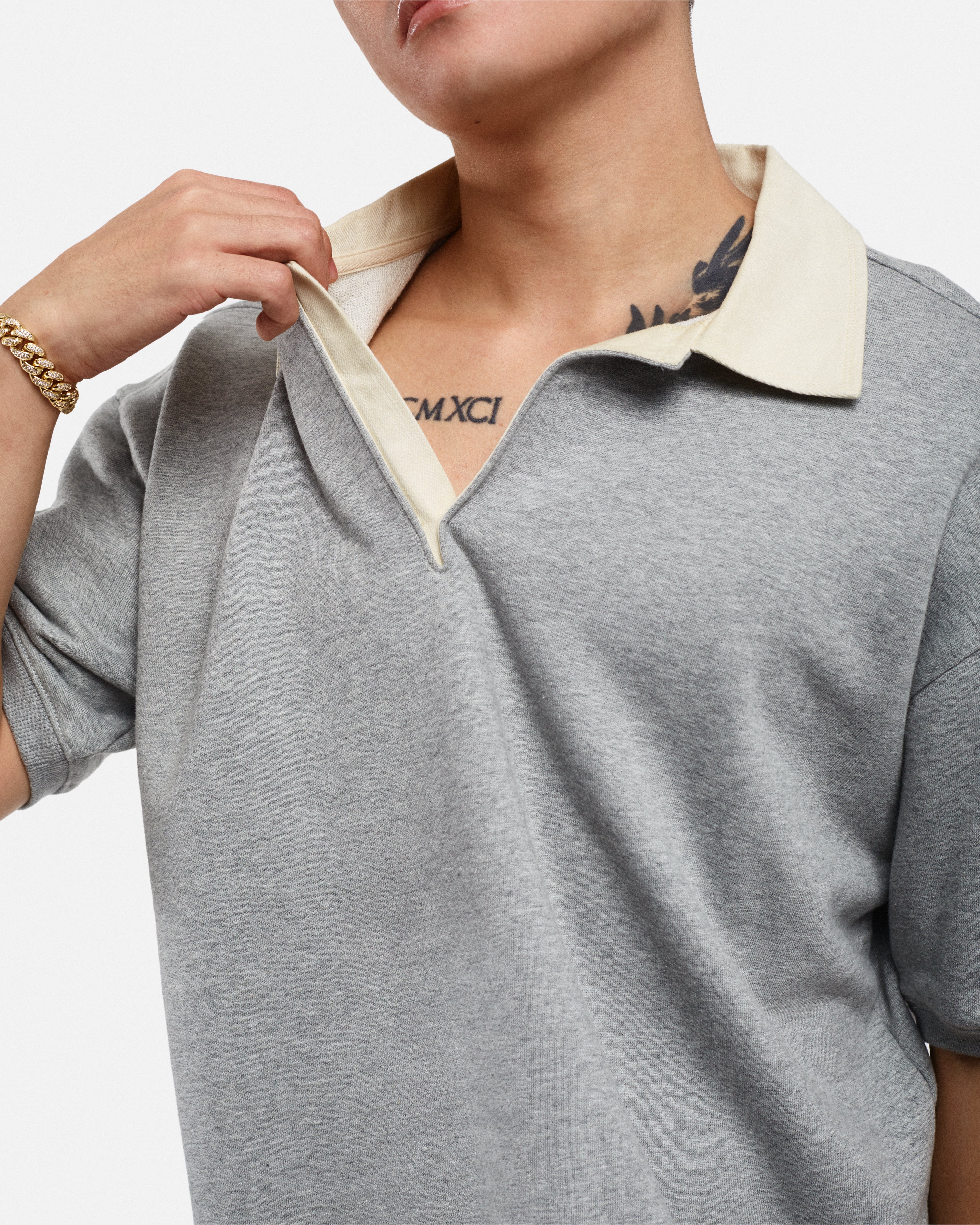 Product 0003 - Modern Polo (Heather Grey)