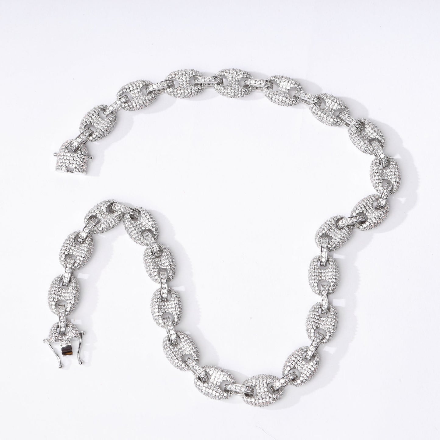 12mm Gucci Link Chain (V2.0) - White Gold