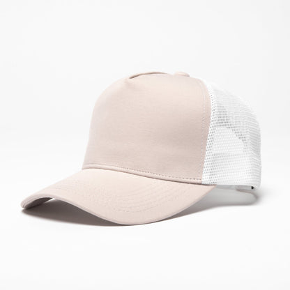 Beige French Terry Trucker Hat