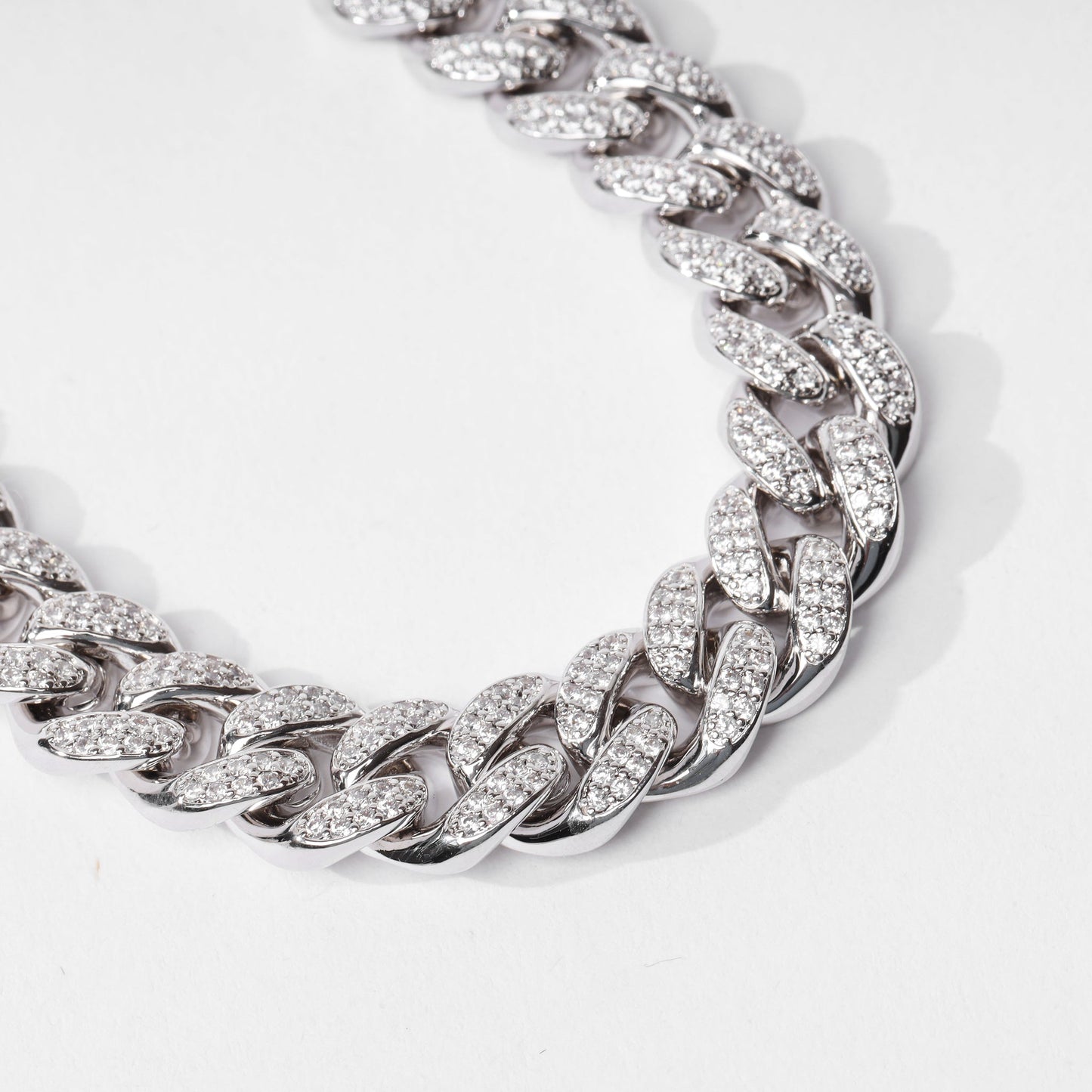 19mm Cuban Bracelet (V2.0) - White Gold