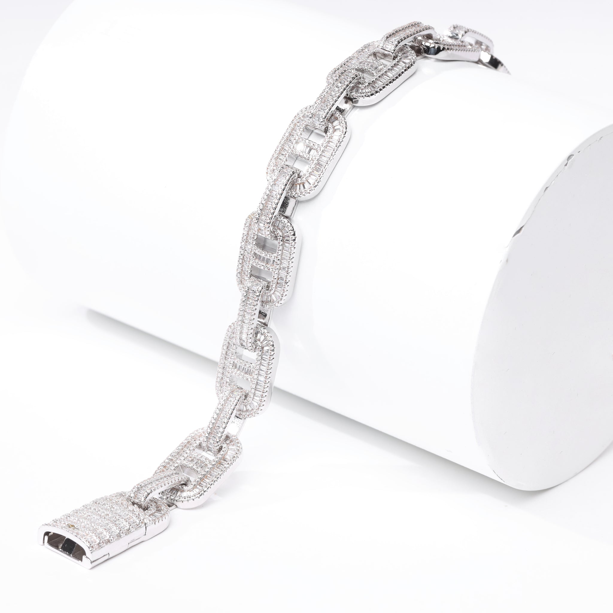 15mm Baguette Mariner Chain (V2.0) - White Gold