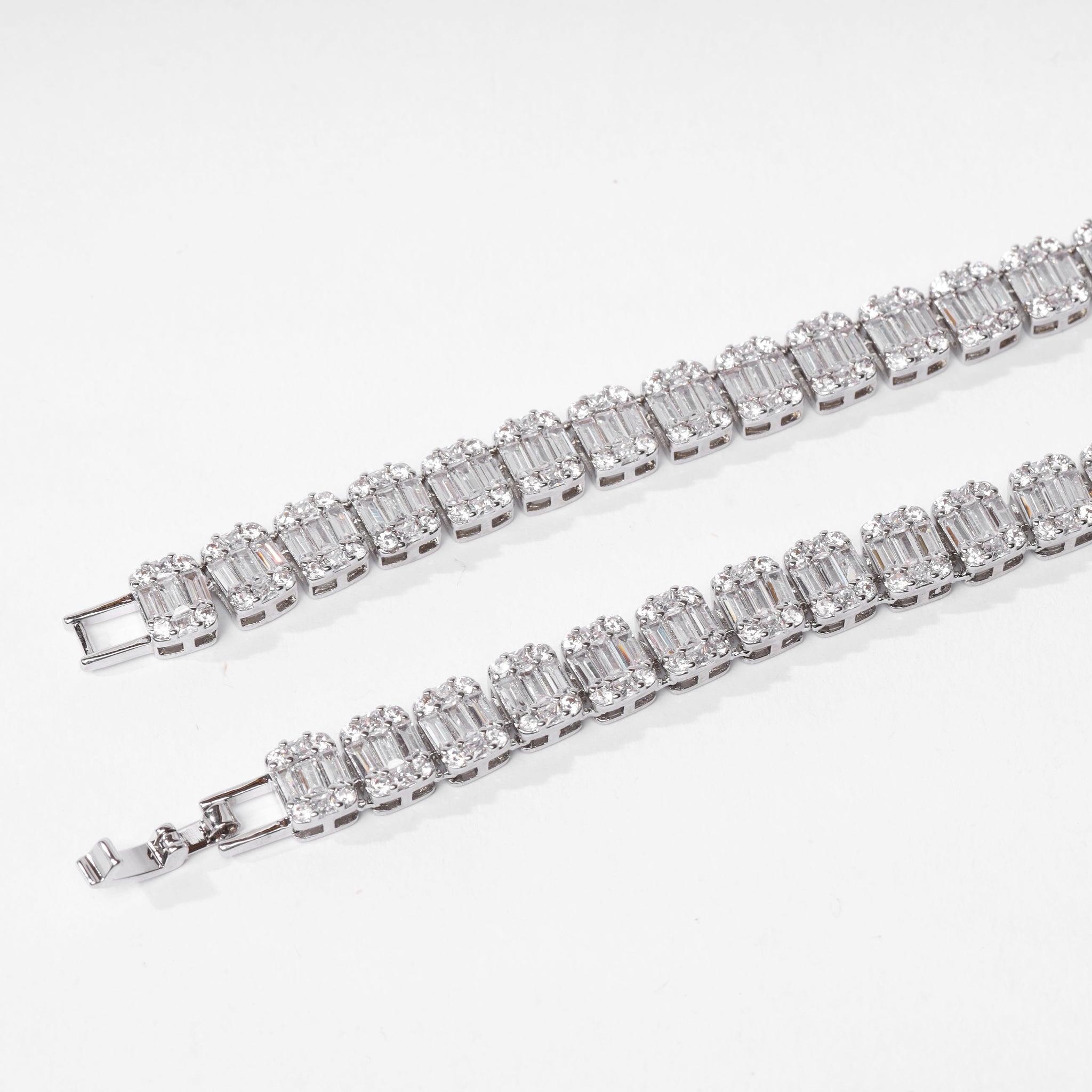 Square Baguette Tennis Chain (V2.0) - White Gold