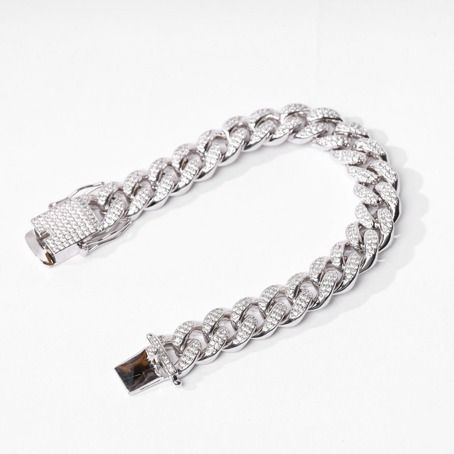 19mm Cuban Bracelet (V2.0) - White Gold